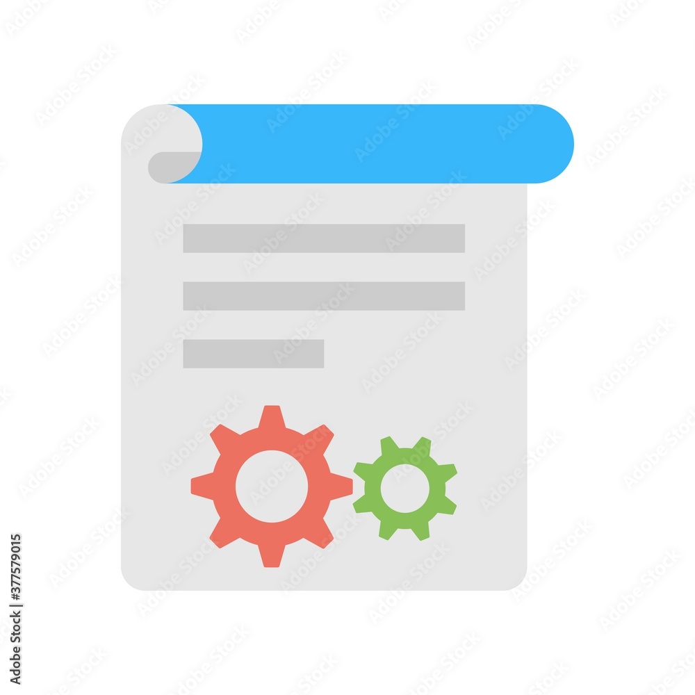 Poster vector illustration of document settings icon. file configuration icon.