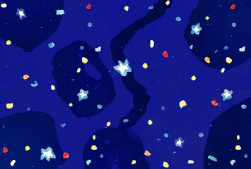 青い宇宙のイラスト © 菜生