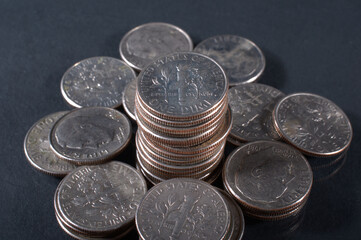 stack of US coins