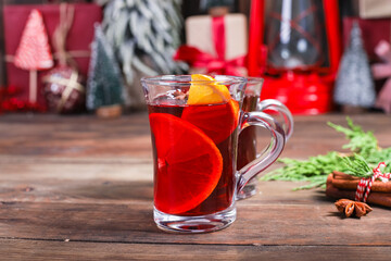 mulled red wine fruit tea grog
glass winter drink hot juice serving size spices beverage New Year's...
