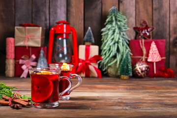 mulled red wine fruit tea grog
glass winter drink hot juice serving size spices beverage New Year's...