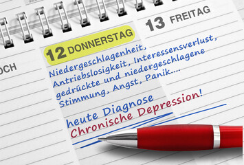 Notiz: Diagnose Chronische Depression!
