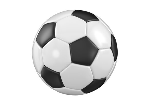Soccer or football ball on white background. 3d render illustration.
