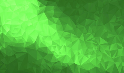 Green polygonal background. Green triangle background. Vector illustration. 