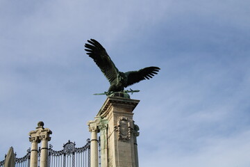 Fototapeta premium Sculpture of a raven in budapest