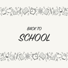 Back to School concept with funny doodles. Vector