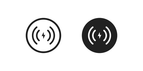 Wireless charger icon concept. Phone charge simple illustration in vector flat