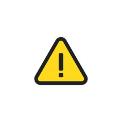 Sign alert, danger icon. Triangle attention concept illustration, hazard symbol invector flat
