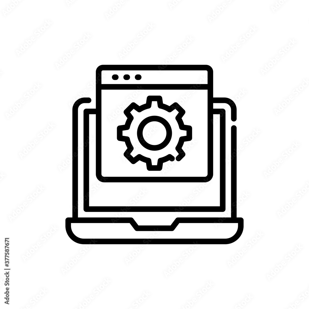 Poster web setting vector outline icon. eps 10