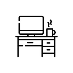 Work place Vector outline Icon. Eps 10