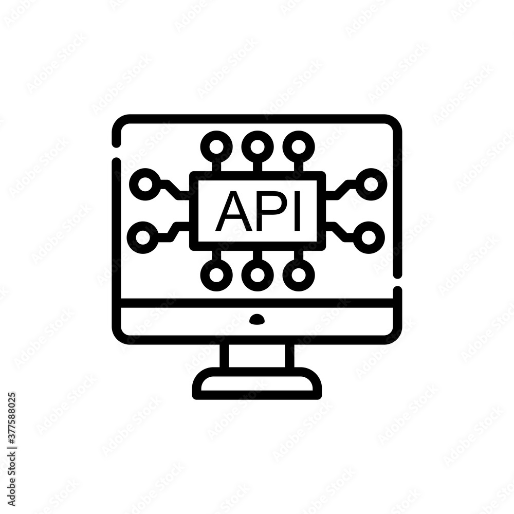 Poster api interface vector outline icon. eps 10
