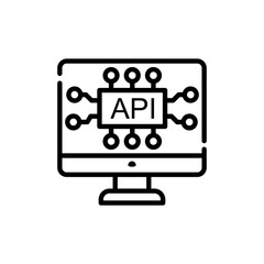 API Interface Vector outline Icon. Eps 10