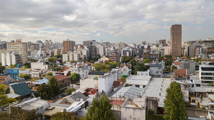 Fototapeta premium Aerial view of the neighborhood of saavedra, federal capital, Buenos Aires, Argentina.
