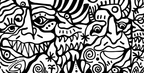 Black and white pattern on white background, abstract design
