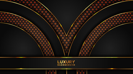 Abstract black and gold background with place for text