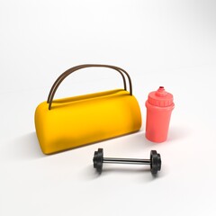 maleta y botella para ir al gym