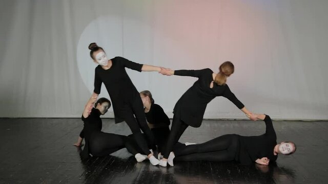 Beautiful children perform at the pantomime theater.