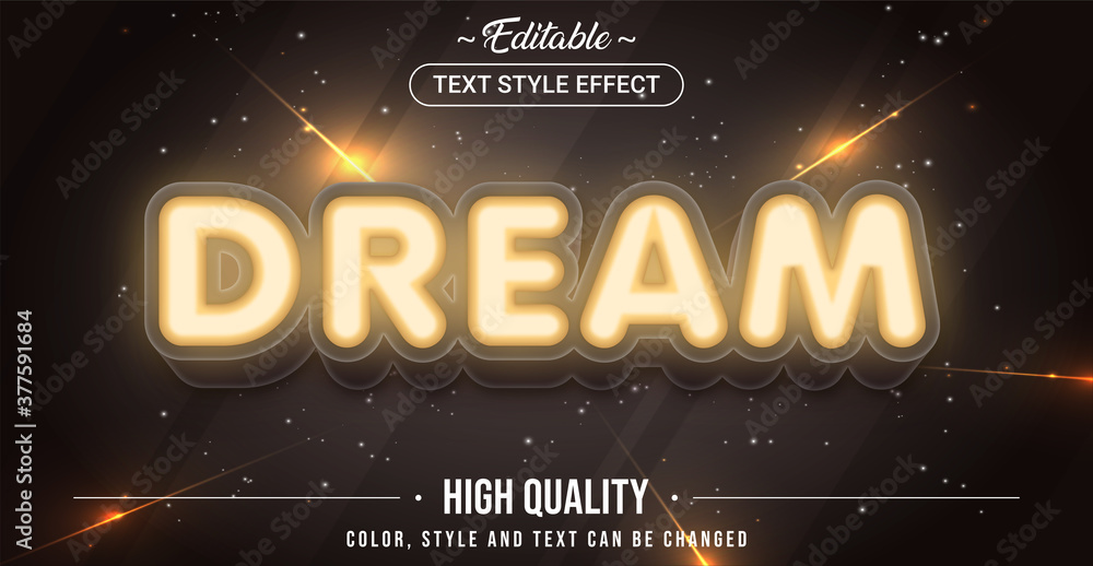 Poster editable text style effect - dream theme style.