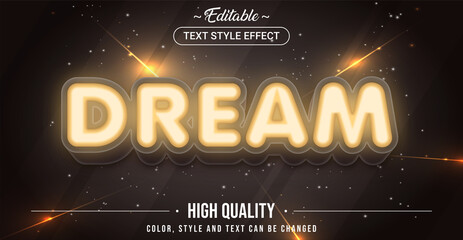 Editable text style effect - Dream theme style.