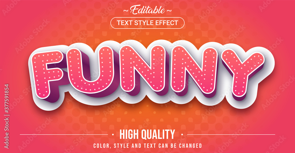 Poster editable text style effect - funny theme style.