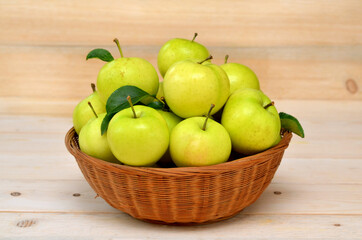 green apples in a basket