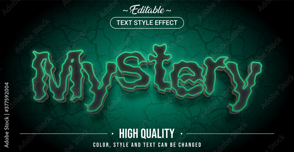 Poster editable text style effect - mystery theme style.