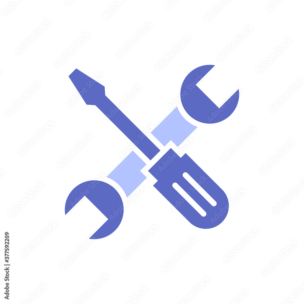 Poster technical tools solid color style icon.