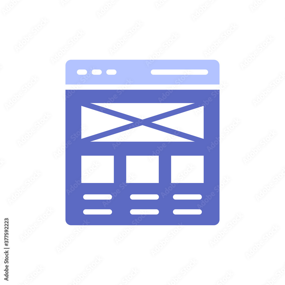 Poster wireframe solid color style icon.