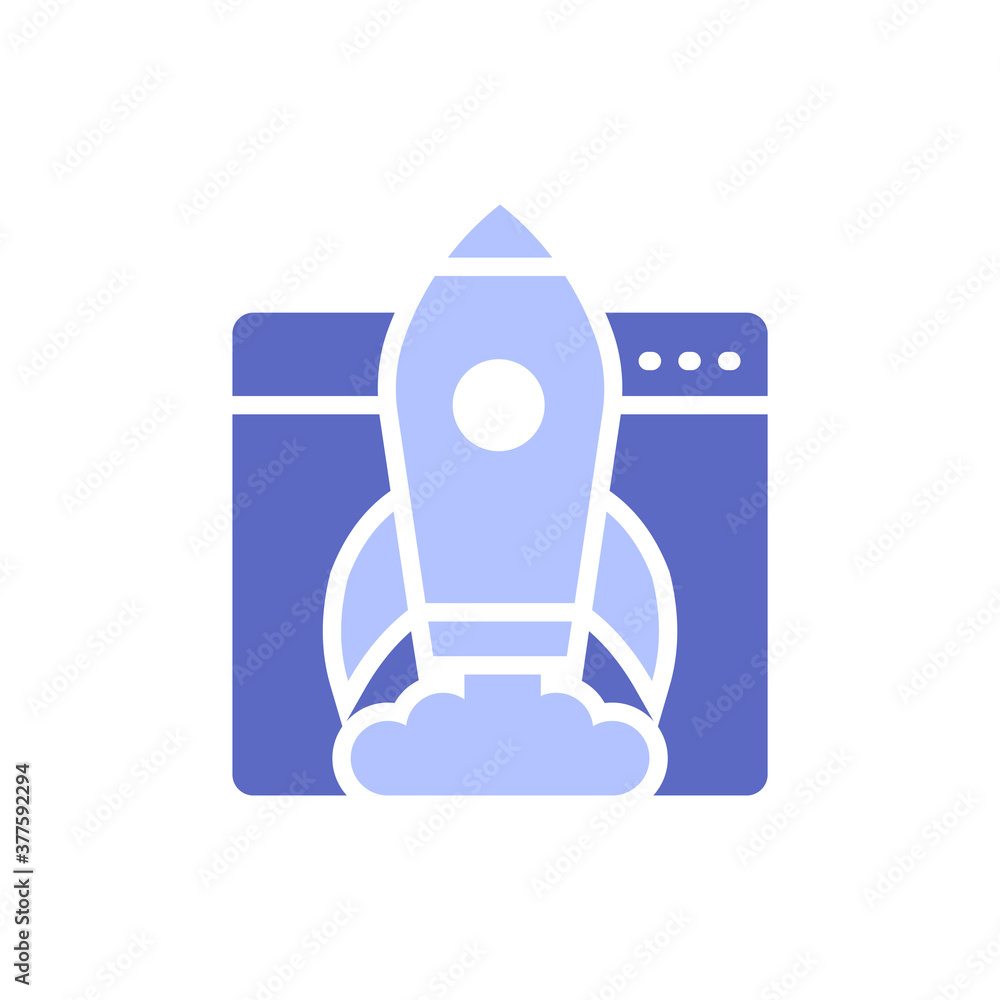 Poster website startup solid color style icon.