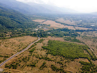 Aerial view of Petrich valley,  Bulgaria