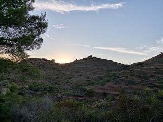 Mountain landscape at sunset in Valencia