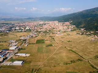 Aerial view of Petrich valley,  Bulgaria