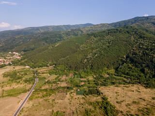 Aerial view of Petrich valley,  Bulgaria