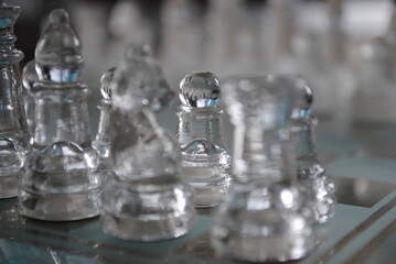 Glass chess set