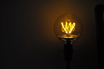 modern filament light bulb