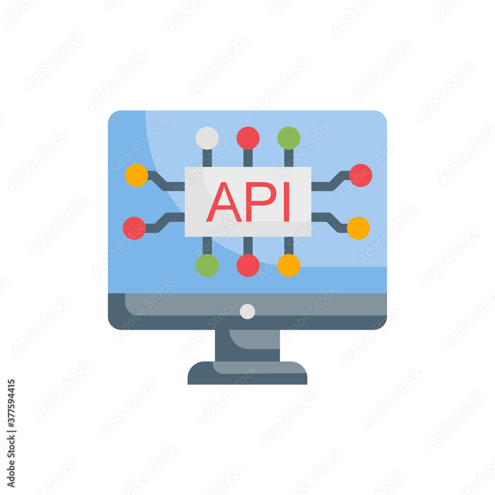 Aufkleber api interface flat icon. eps 10 file