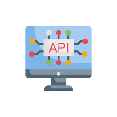 API Interface flat icon. EPS 10 file