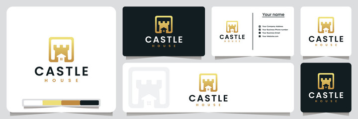 castle house ,with gold color, logo design inspiration © dhulpikir