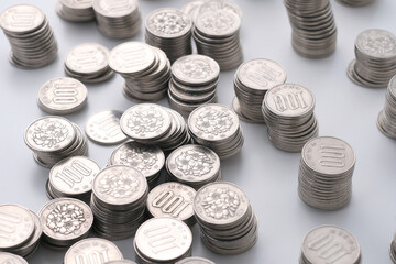 100円玉の集合写真