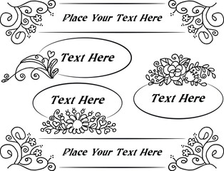 vector set flowers border design