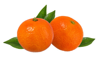 Fresh mandarin orange isolated on white background with clipping path