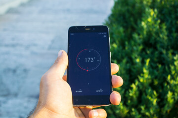 the compass is on on the phone