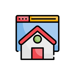 Home Page outline filled icon. EPS 10 