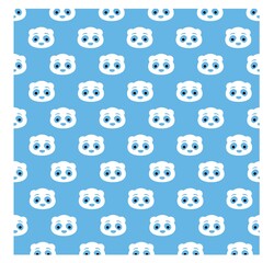 Vector Pattern: Head bear pattern on light blue background