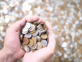 日本円の貨幣の集合写真