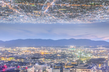 Fototapeta premium Japanese Cities Creatively Reimagined in Abstract Way