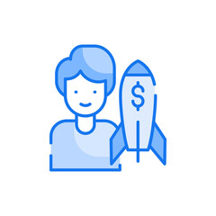 Venture Capital blue color style icon. Banking and Finance symbol EPS 10 file.