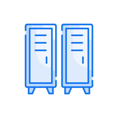 Bank Locker blue color style icon. Banking and Finance symbol EPS 10 file.