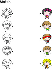 vector cartoon boy and girl Kids activity