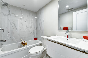 Real Estate Photography - Renovated furnished for sale house in Montreal's suburb with bathroom, basement and new kitchen
